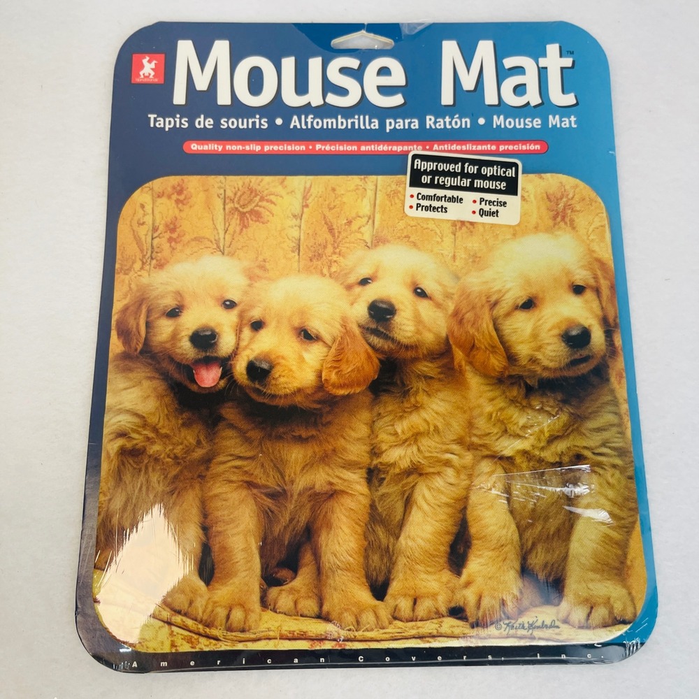 HandStands Mouse Mat Unisex 12800 Golden Retriever Puppies Keith Kimberlin NEW
